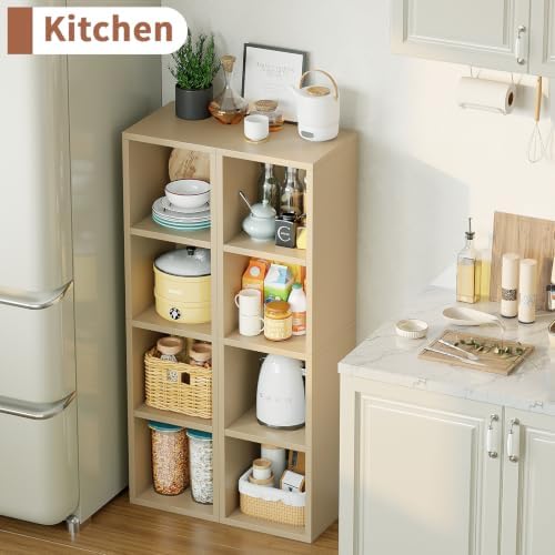 Zenira 4-Tier Bookcase, 4 Cube Storage Organizer, Narrow Bookcase - Image 2