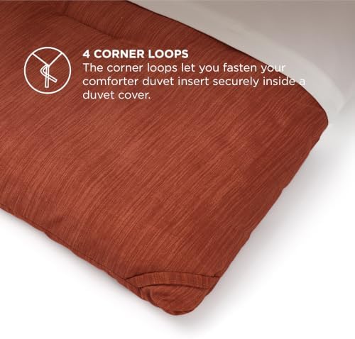 Bedsure Orange Queen Comforter Set, Soft Cationic Dyed Bedding Set 3 Pcs - Image 4