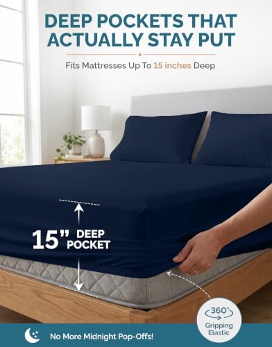 Casa Platino Queen Sheets Set – 100% Cotton Bed Sheets Queen, Breathable & - Image 5