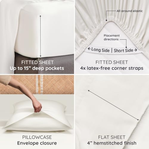Bambaw 100% Viscose Derived from Bamboo Sheets Twin Size Set – 4-Piece Cooling - Image 5