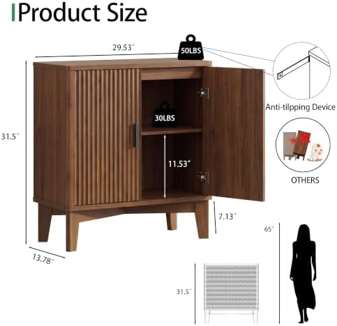 Xixini Fluted Sideboard Buffet Cabinet - Image 2