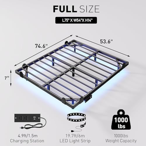 qimamo 7 Inch Floating Full Bed Frame - Image 2