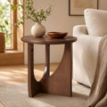 Wood Side Table, 19.68" Small End Table by KIRROUS