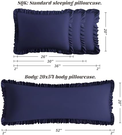 BEDSUM Queen Ruffled Pillow Shams - Image 3