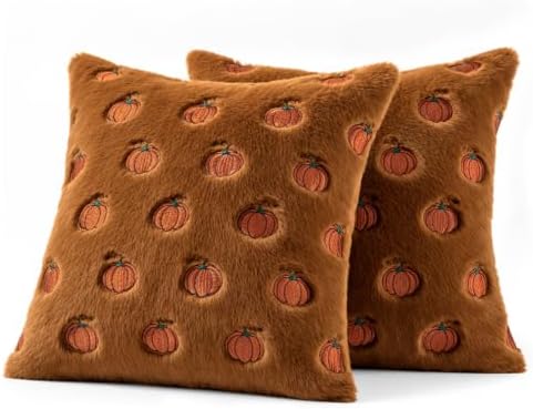 MIULEE Fall Pillow Covers 18x18 Rust Pumpkin Fall Decor - Image 6