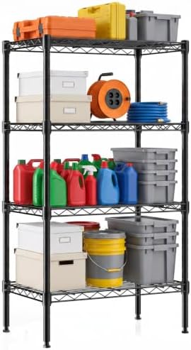 DUMOS 4-Tier Metal Storage Shelves, Shelving Unit, Storage Rack, 23.3" W by DumosLifestyle