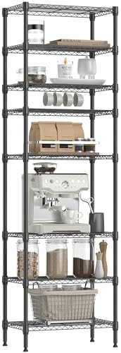 IZEUK 8 Tier Adjustable Metal Storage Shelving Unit, Heavy Duty Standing Rack by IZEUK