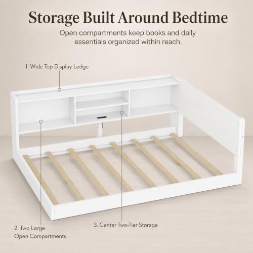 Full Floor Bed with Storage, L-Shaped Corner Bed, Charging & LED - Image 4