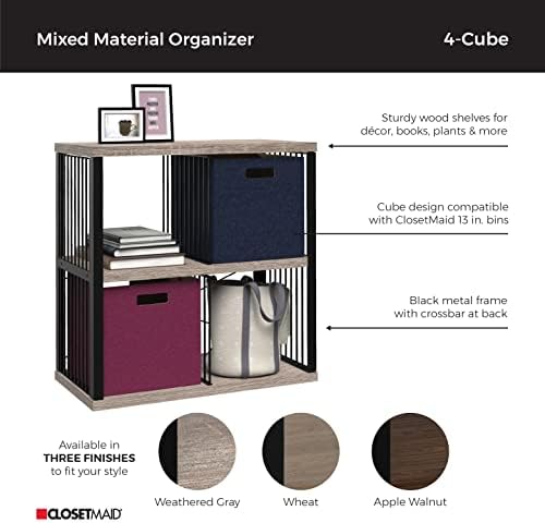 ClosetMaid 4-Cube Storage Organizer Bookshelf, Storage Shelf, Metal Frame - Image 4