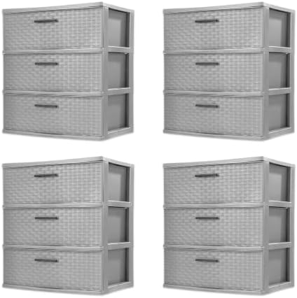 Sterilite Wide 3-Drawer Weave Storage Unit by Sterilite