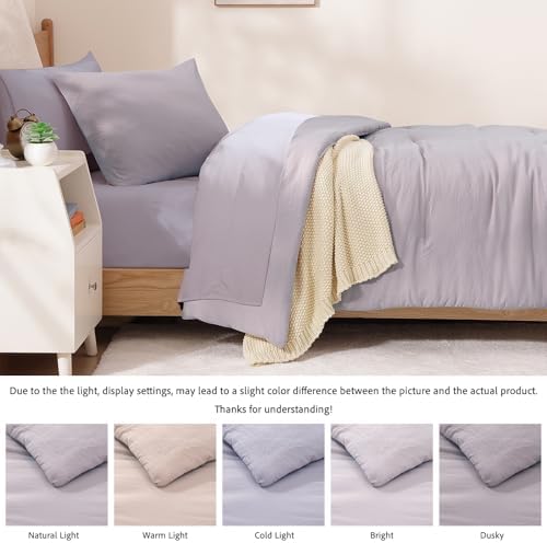 Twin XL Comforter Set- 5 Pieces Prewashed Bed in a Bag Twin Bedding Sets - Image 4