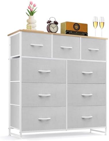 9-Drawer Dresser for Bedroom, Anti-Tip Tall Storage Organizer by SageNest