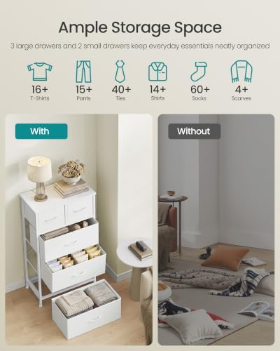 SONGMICS Tall Dresser for Bedroom, 5 Fabric Drawers - Image 4