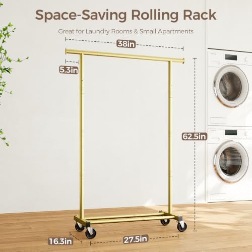 Clothes Rack, Rolling Clothing Rack - Image 4