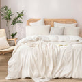 BESTOUCH Striped Duvet Cover Set 100% Washed Cotton, Oversized Full by BESTOUCH