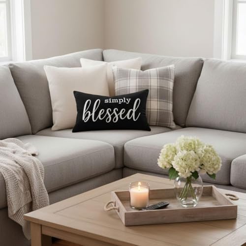 Throw Pillow Cover 12x20 Inch Simply Blessed - Image 2