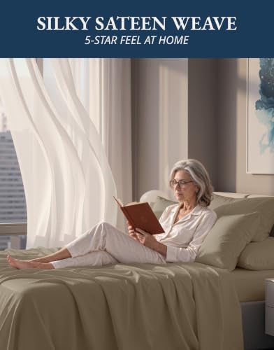 LANE LINEN Queen Sheets 100% Egyptian Cotton Sateen - Image 5