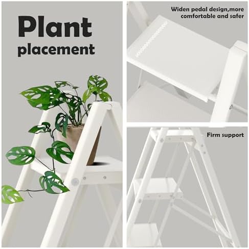 Taranta 4 Step Stool Foldable, Aluminum Step Ladder-White - Image 2