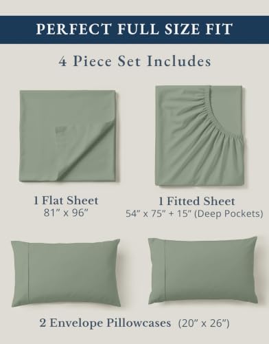 LANE LINEN Full Sheets Set 100% Organic Cotton 4pc Percale - Image 4