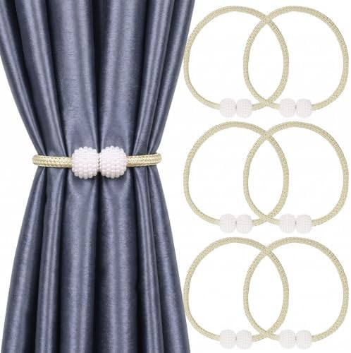 6 Pack Grey Magnetic Curtain Tiebacks by Unknown