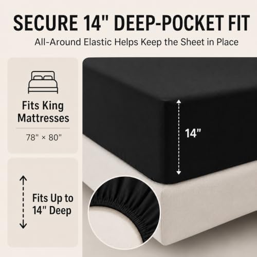 CozyLux Super King Plus Comforter Set Black - Image 5