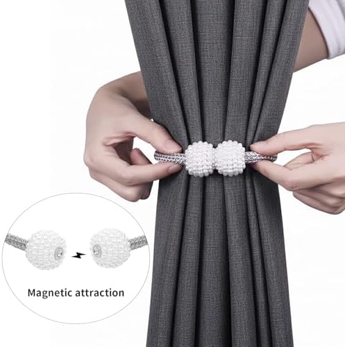 6 Pack Grey Magnetic Curtain Tiebacks - Image 5