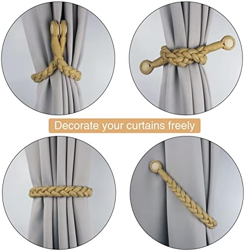 Magnetic Soft Curtain Tiebacks Rope Cotton Window Curtain Holdbacks Porlau - Image 4