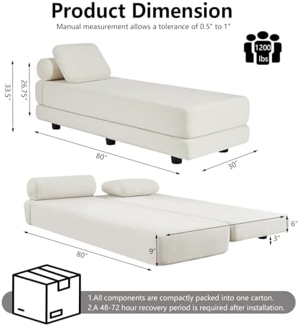 80-Inch Inch Upholstered Daybed, Chaise Lounge Chair Indoor - Image 2