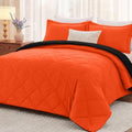 downluxe Twin Comforter Set Soft Reversible 2 Pieces, Flame/Black by Downluxe