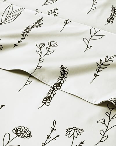 Queen 4 Piece Boho Botanical Floral Sheet Set by CGKUnlimited