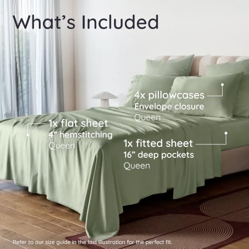 Bambaw 6pcs Set of 100% Viscose Derived from Bamboo Sheets - Image 2