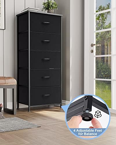 Tall Dresser Vertical Fabric Storage Tower Organizer, 5 Drawers - Image 5