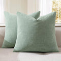 MIULEE Greyish Green Chenille Couch Throw Pillow Covers by MIULEE