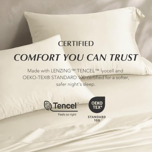 EverGrace Tencel™ Sheet Set, Breathable & Cooling, Ivory White - Image 5