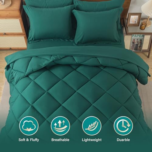 7pcs Solid Comforter Set Full Down Alternative Bedding Sets - Image 2