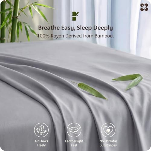 Bedsure PureWoven Rayon Derived from Bamboo, California King Sheet Sets - Image 3
