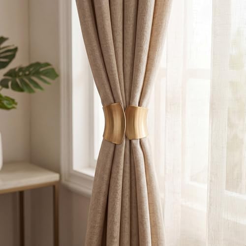 2 Pack Golden Classic Spring Clip Curtain Tiebacks Holdback Buckles Holders - Image 5