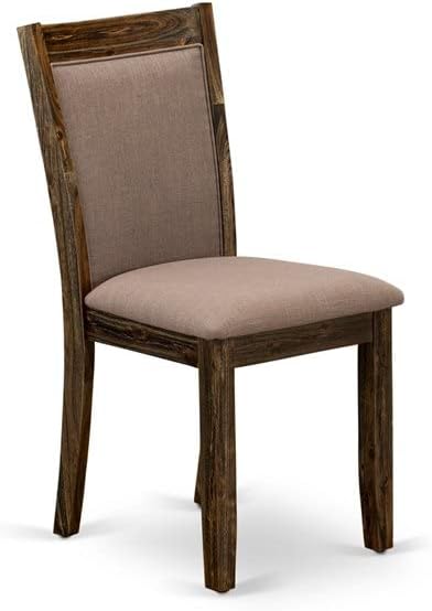 East West Furniture X797MZ748-5 5 Piece Kitchen Table Set for 4 Includes a Rectangle Dining Room Table with X-Legs and 4 Coffee Linen Fabric Parson Dining Chairs, 40x72 Inch, Multi-Color
