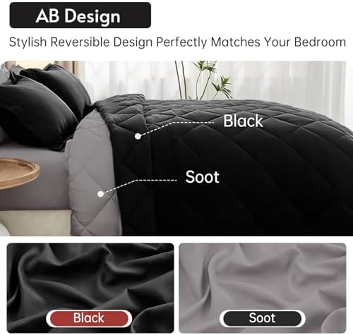 MUXHOMO Twin Comforter Set 5 Pieces, Reversible Bed in a Bag - Image 3