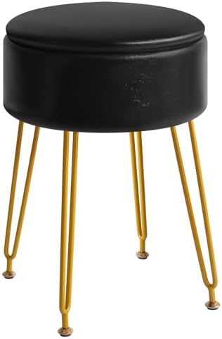 IBUYKE Faux Leather Round Footrest Stool - Image 4