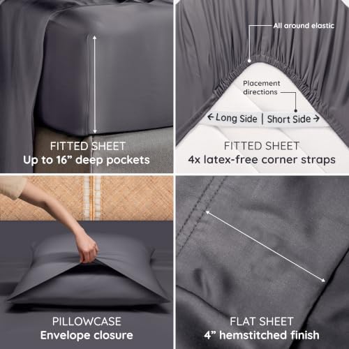 Bambaw California King Cooling Sheets Set 4pcs – 100% Viscose Derived from - Image 5