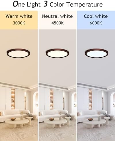 hepside 2PACK Flush Mount LED Ceiling Light Fixture Oil Rubbed Bronze, 12Inch - Image 3
