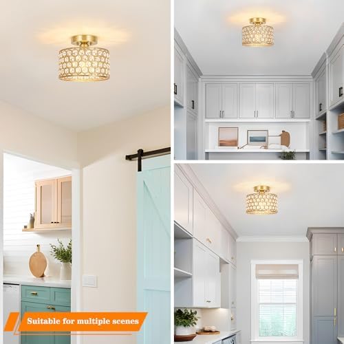Lxybcce Gold Crystal Ceiling Light Fixture - Image 4