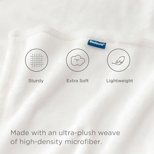 Bedsure GentleSoft Fleece Blanket California King White - Image 5