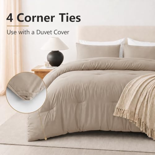 CozyLux Queen Comforter Set, 3 Pieces Down Alternative Bedding - Image 4