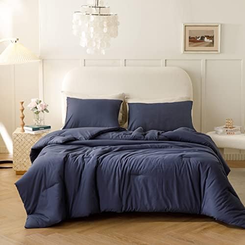 ROSGONIA Navy Blue Comforter Set Queen - Image 2