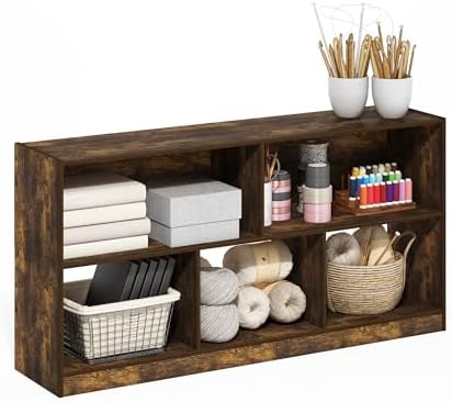 Furinno DALY Book Shelf, 5-Cube Bookshelf, Horizontal Cube Storage Organizer by Furinno-FitsYourSpaceFitsYourBudget