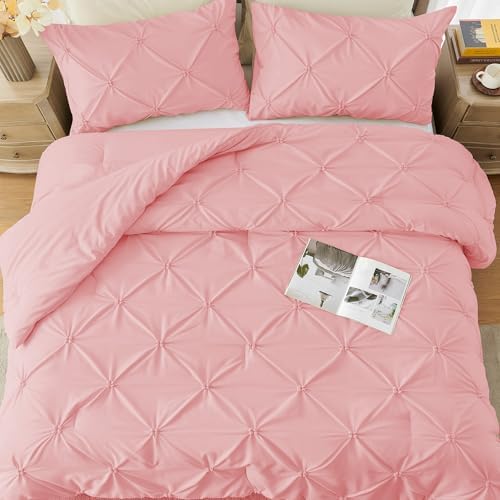 UNIKOME King Size Comforter Set Pink - Image 6