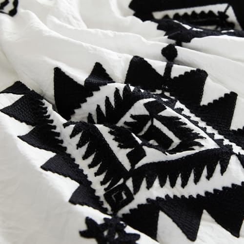 MaiRêve Embroidery King Size Comforter Set 7 Pieces White Bed in a Bag - Image 6