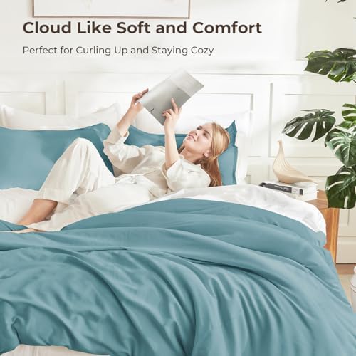 Litanika Comforter Full Size, 3 Pieces Lightweight Solid Bed Set - Image 2